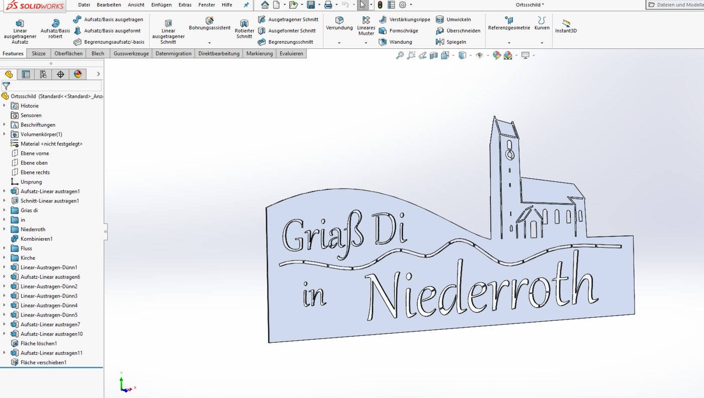 CNC-gefrästes Reliefschild